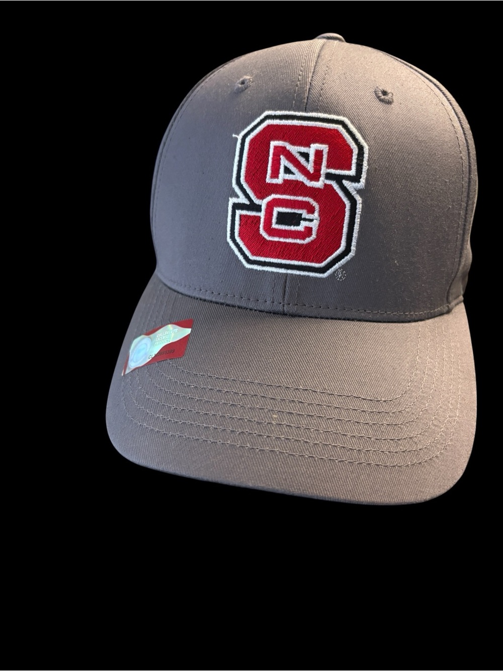 Grey Baseball Cap with Red NC Patch